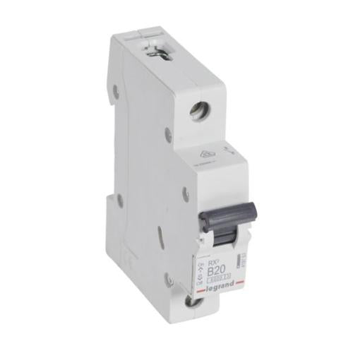 Disjoncteur modulaire RX³, 1P, 20A, courbe B, 6kA, 230V, 6000A, B20 – Legrand 419753