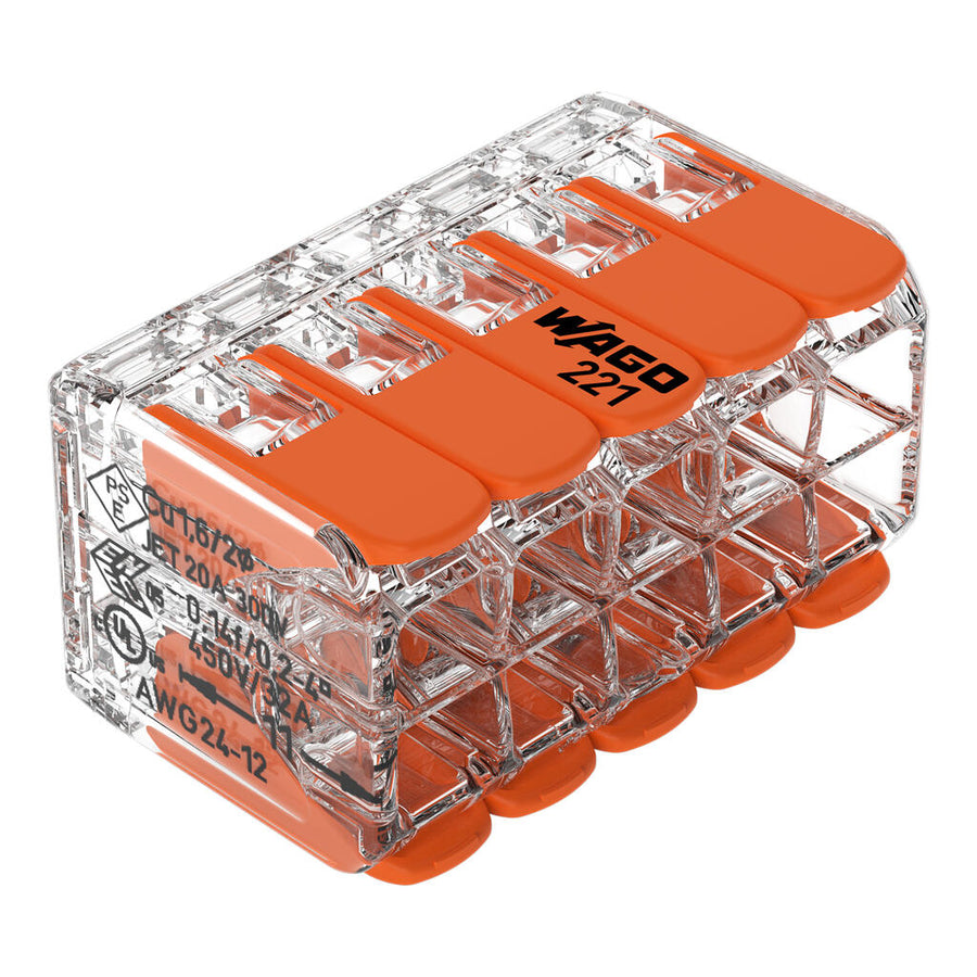 Connecteur d’épissurage à leviers 10 conducteurs, 4 mm², transparent – WAGO 221-420