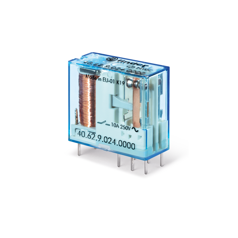 Relais pour PCB/enfichable 5mm, brochage, 2CO, 10A, 24VDC, AgNi – FINDER 406290240000 – lot de 50