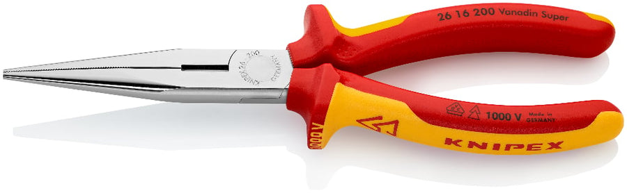Pince demi-ronde avec tranchant (bec de cigogne) VDE 200 mm – KNIPEX