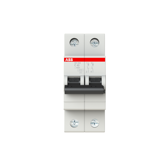 Miniature circuitbreaker 2 pôles, 6kA, C Char. – ABB 2CDS212001R0404