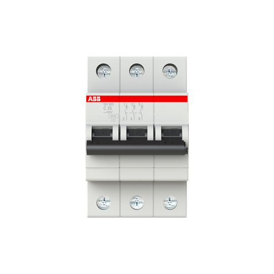 Miniature circuitbreaker 3 pôles, 6kA, C Char. – ABB 2CDS213001R0254