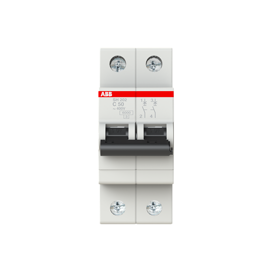 SH202-C50 disjoncteur modulaire - 2P - C - 50 A – ABB 2CDS212001R0504