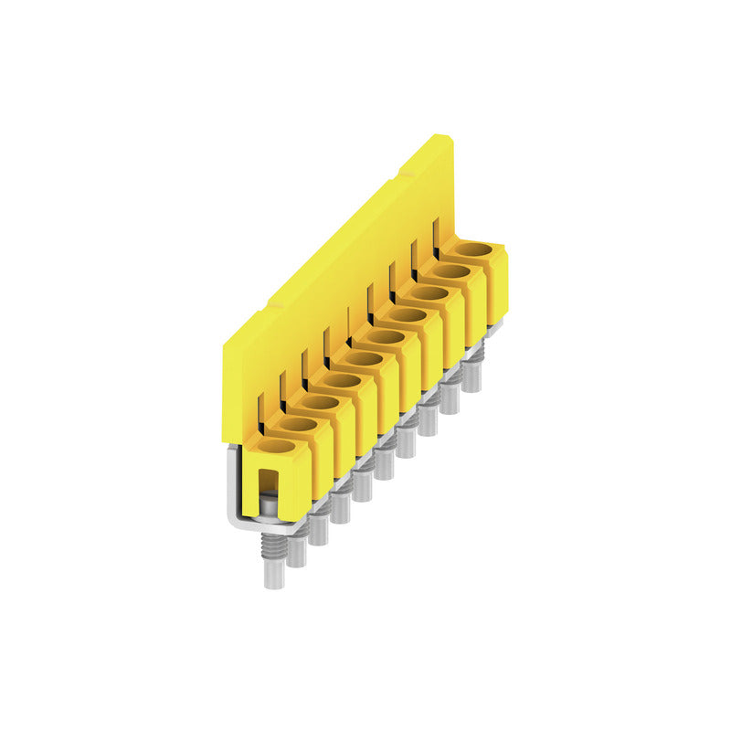 Pont transversal pour blocs de jonction lorsque vissé dans, jaune, 41 A pôles 10 P 6.10 Ins oui W 7.6 mm – Weidmüller 1052060000 – lot de 20
