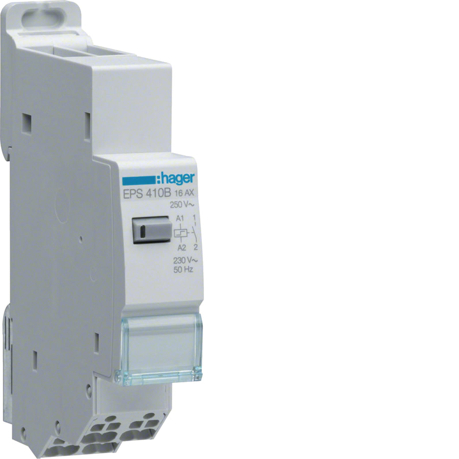 Télérupteur électronique silencieux 1F 230 V SanVis 16 A 1 module – Hager EPS410B