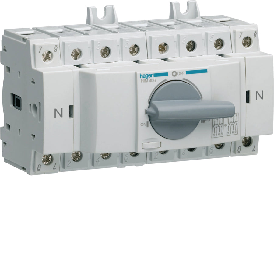 Inverseur de source modulaire 4P In63 A Ue380 - 415Vac Poignée rotative courte – Hager HIM406
