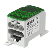 Répartiteur unipolaire OJL200A vert entrée 1xAl/Cu70 sortie 6xCu 16mm² – MOREK MAB1201G10