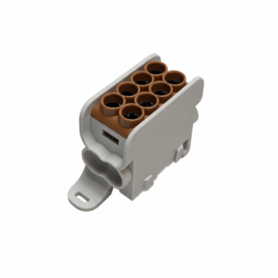 Borne de distribution HLAK25 1P marron 2xAl/Cu 25mm²+16mm² 1000VAC/1500VDC – MOREK MAG1251C00