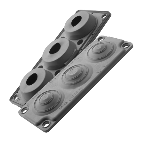 Plaque passe-câbles MC3 IP65 RAL 7035 gris – MOREK MBA1C03L11