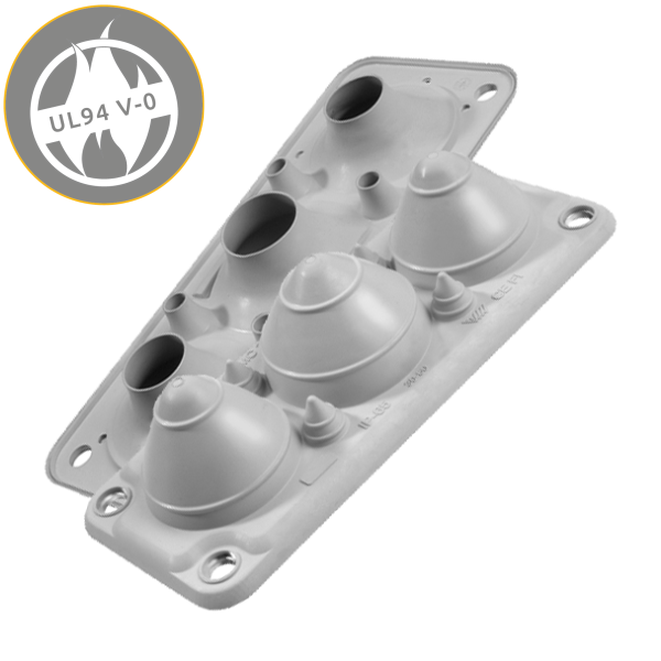 Plaque passe-câbles MC3/7 IP67 RAL 7035 gris UL94V-0 – MOREK MBA1N07X11