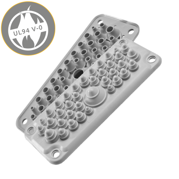Plaque passe-câbles MC35/37 IP67 RAL 7035 gris UL94V-0 – MOREK MBA1N37X11