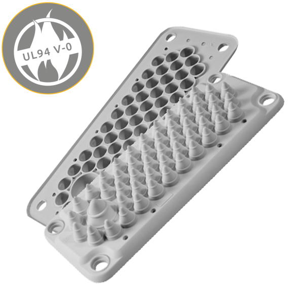 Plaque passe-câbles LMC51 IP54 RAL 7035 gris UL94V-0 – MOREK MBA3N51X11