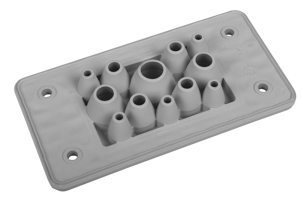 Plaque passe-câbles MH10 F12-1 IP66 RAL9005 noir UL94 V-0 – MOREK MBA8N12B10