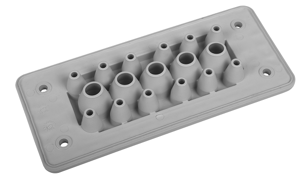 Plaque passe-câbles MH16 F17-1 IP66 RAL7035 gris UL94 V-0 – MOREK MBA8N17X16