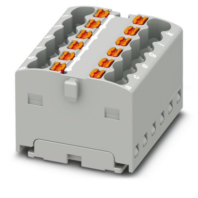 Bloc de distribution PTFIX 12X1.5 GY, 17.5A, gris, raccordement Push-in, pour encliquetage sur un adaptateur de rail DIN, montage direct avec bride, suspendu librement – Phoenix Contact 3002758 – lot de 20