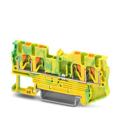 Bornier de conducteur de protection PT 2.5-QUATTRO-PE, raccordement Push-in, vert-jaune, Ns 35/7, 5, Ns 35/15, 4 connexions – Phoenix Contact 3209594 – lot de 50
