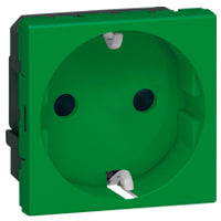 Prise de courant Mosaic standard, 2P+T, 2 mod, coloris vert, 16A – Legrand 077216 – lot de 10