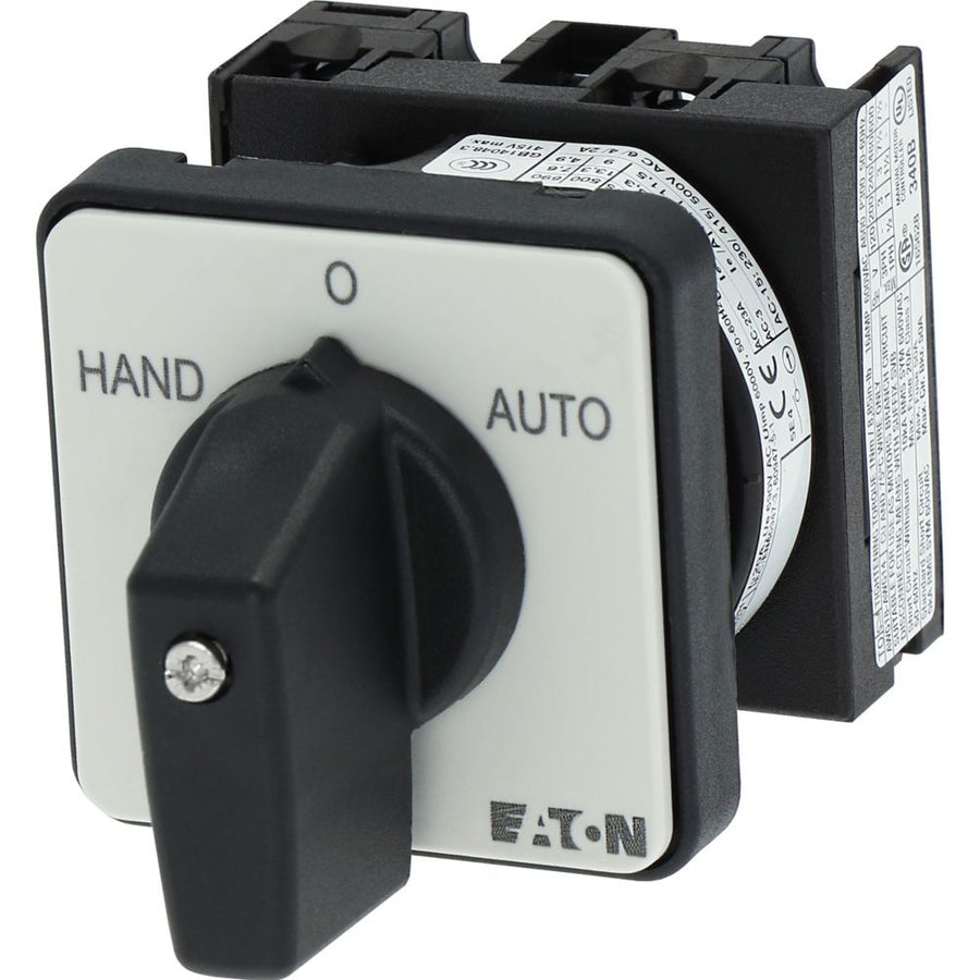 Commutateur T0 20 A encastré, 45°, cranté, MANU-0-AUTO – EATON 019872