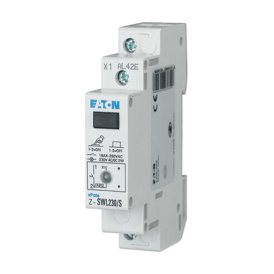 Interrupteur avec LED, 230AC/DC, 1N/O, 16A, orange, 1HP – EATON 292300 – lot de 2