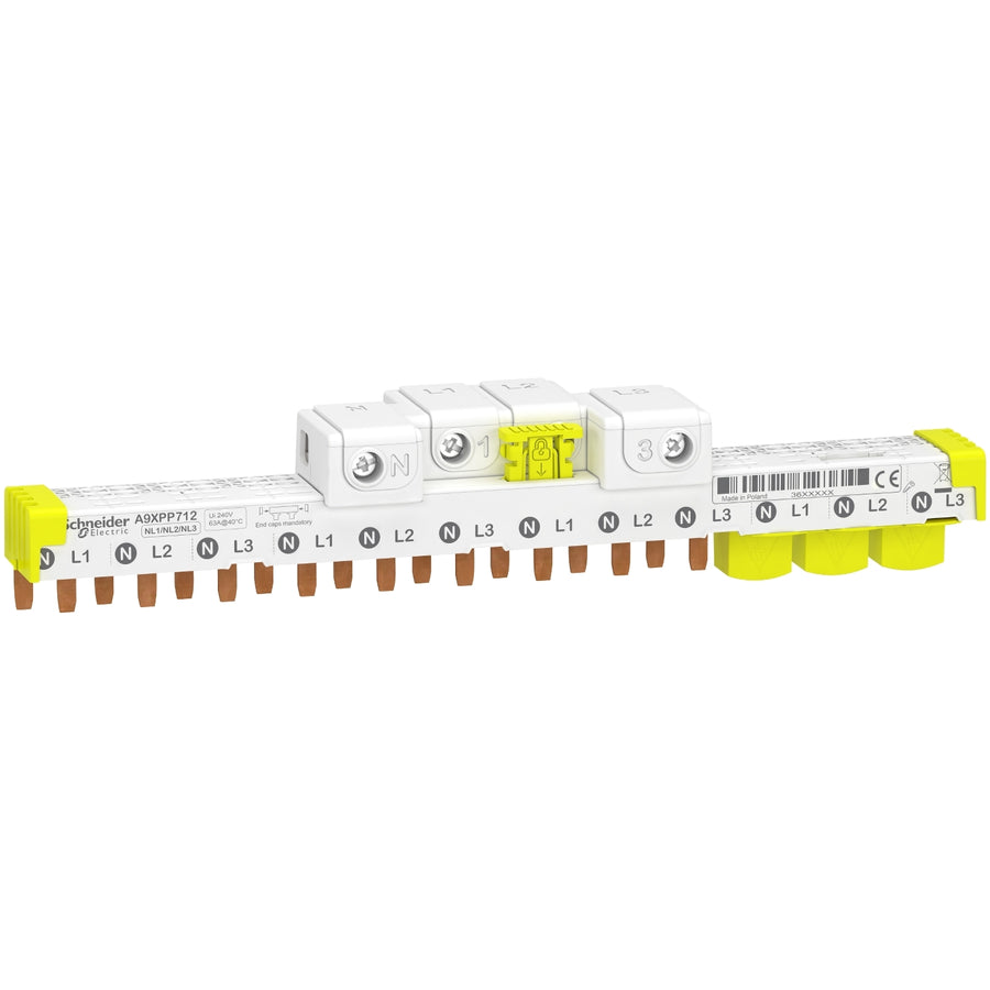Schneider Acti9 iDT40 - Peigne avec connecteur 3P+N 12 modules 63A - A9XPP712
