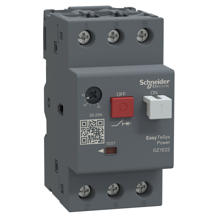 Disjoncteur moteur TeSys, 3P, 25A, moteur, Easy puissance, gz1e, AC-3, 20.., thermique magnétique déclenchement – Schneider Electric GZ1E22