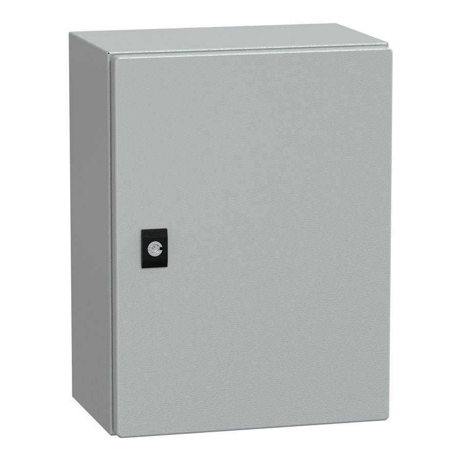 Porte Spacial CRN H400xW300xD200, IP66, IK10, Spacial CRN plein sans montage.plaque. H400xW300xD200 RAL7035.. – Schneider Electric NSYCRN43200