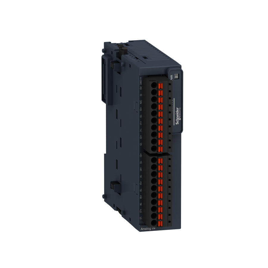 Module d'entrées analogiques Modicon TM3, 24V DC, IP20, consommation de courant typique: 40mA à 5V DC Full charge, 8 analogique Inputs (ressort) 24Vdc, 8 Inputs (ressort) 24 VDC – Schneider Electric TM3AI8G