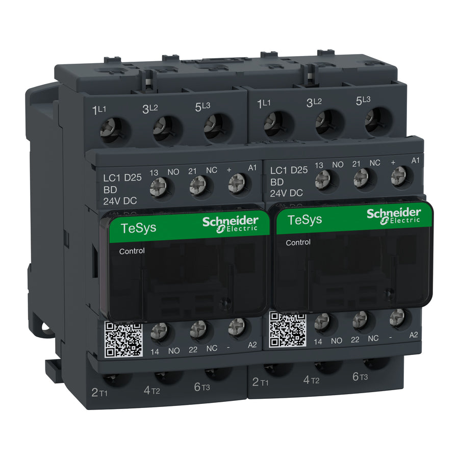 Schneider TeSys D - Contacteur inverseur 3P 25A AC-3 440V bobine 24 V CC - LC2D25BD