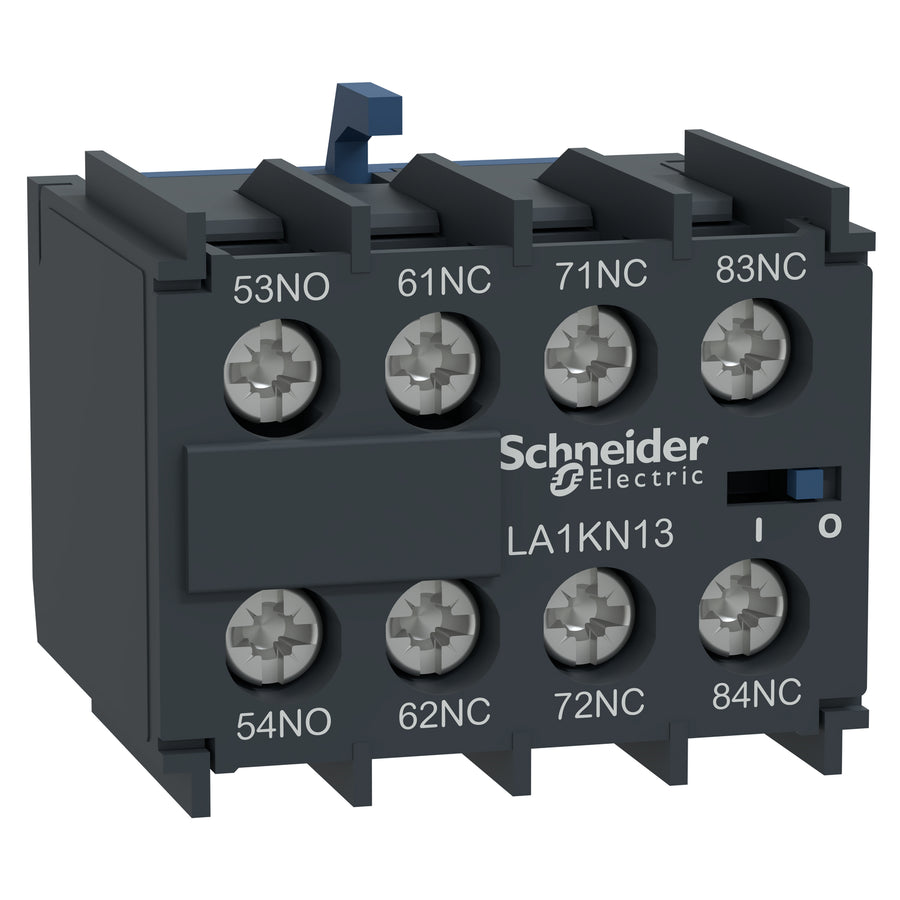 Bloc de contacts auxiliaires TeSys K, 1NO, bornes à vis, IP20, 3NC – Schneider Electric LA1KN13