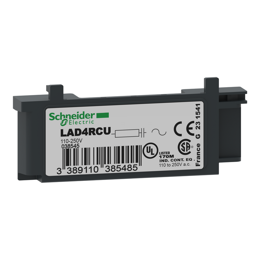 Module antiparasite TeSys Deca, 250 V AC, IP2X – Schneider Electric LAD4RCU