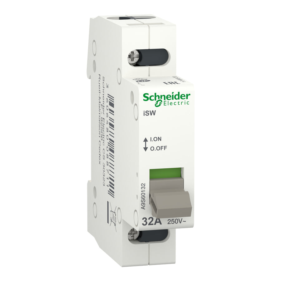 Interrupteur-sectionneur Acti9 iSW, 1P, 32 A, 250 V, IP4, gris – Schneider Electric A9S60132