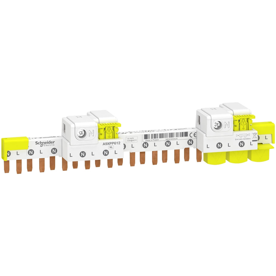 Schneider Acti9 iDT40 - Peigne avec connecteur 1P+N 12 modules 63A - A9XPP612