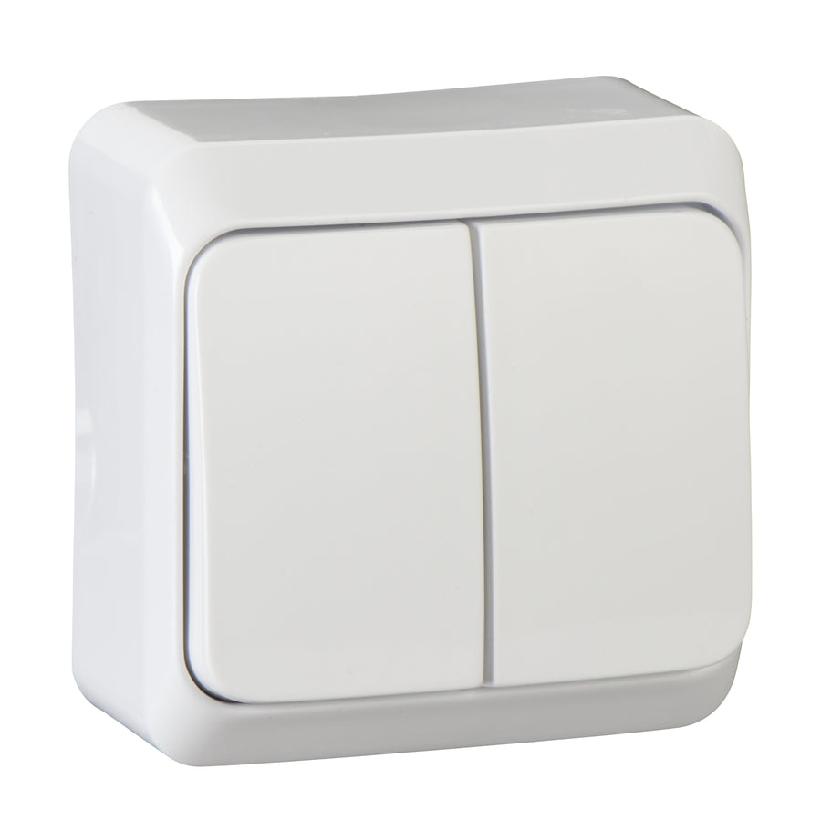 Interrupteur d'installation Prima (IP 20), 1P, blanc, PRIMA - ole 2-circuits interrupteur - 10AX – Schneider Electric WDE001050 – lot de 10
