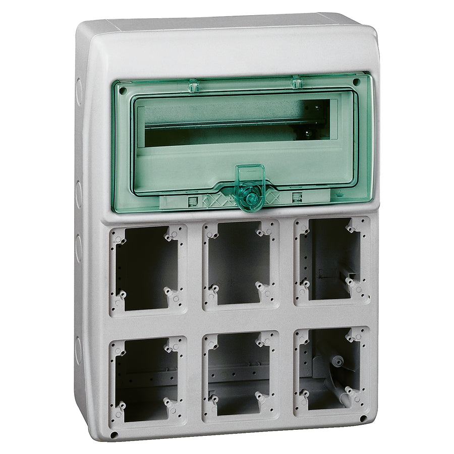 Schneider Kaedra - Coffret étanche pour prises 19 modules + 8 ouvertures 448x460 mm - 13157
