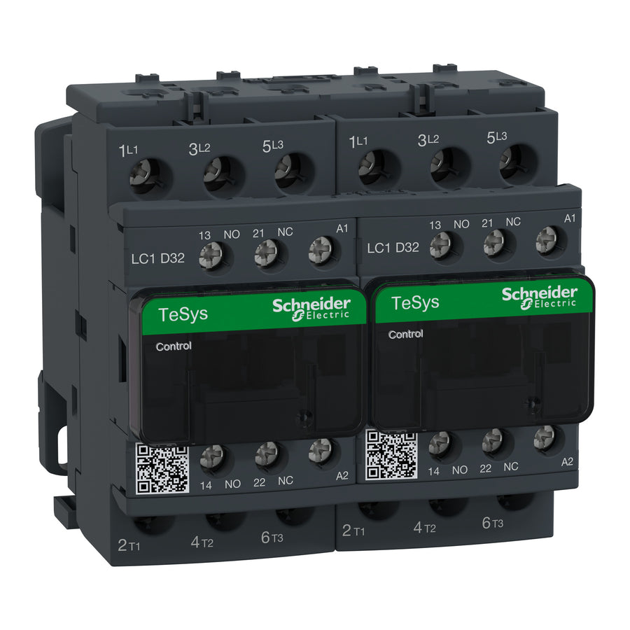 Schneider TeSys D - Contacteur inverseur 3P 32A AC-3 440V bobine 230 V CA 50/60 Hz - LC2D32P7