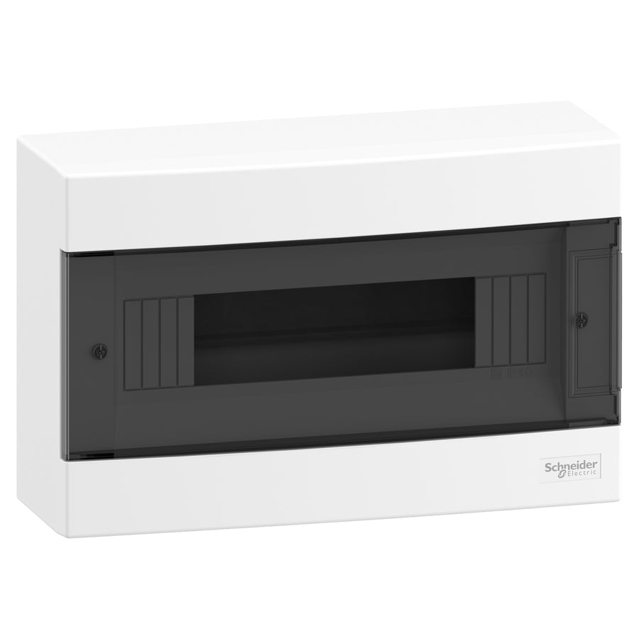 Coffret vide Easy9, 12m, surface 1 rangées fumé porte 2 PE/N blocs – Schneider Electric EZ9EUC112