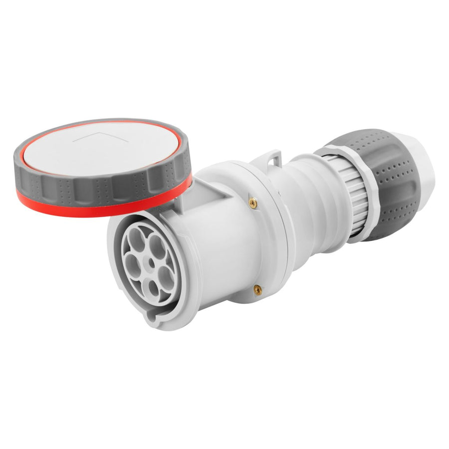 Connecteur mobile droit IP66/IP67/IP68/IP69, 3P+N+T 63 A 346-415 V 50/60 Hz, rouge, 6h, borne à manteau – GEWISS GW63053H