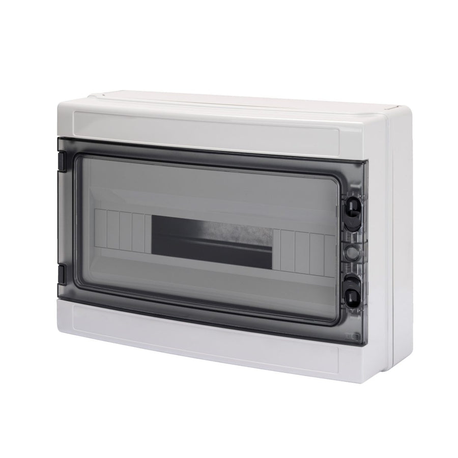 Coffret à parois lisses prééquipé pour bornier, 18 m IP65,410x285x140, gris RAL 7035 – GEWISS GW40106