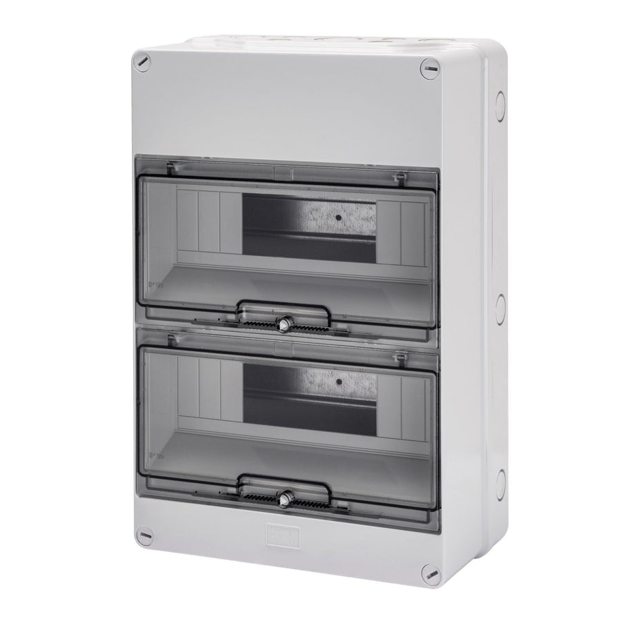 Coffret parois avec centres de perforation, prééquipé pour bornier, (12x2) 24 m IP55 – GEWISS GW40007