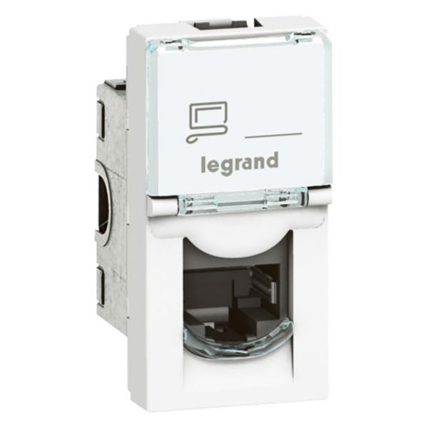 Prise RJ45 Mosaic 1 module, Cat 6, UTP, blanc, IP20 – Legrand 076561