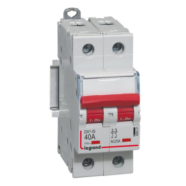 Interrupteur DX3 40 A, 2P, 400 V, IP20, raccordement à vis – Legrand 406527
