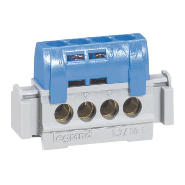 Bloc de jonction accessoires de distribution 47 mm, coloris bleu, 1P, 16 mm, 30 mm – Legrand 004840 – lot de 10