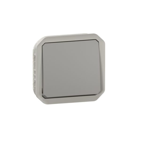 Interrupteur va-et-vient Plexo 1-poste, gris, 10 A, 250 V, IP55, IK08, 28.5 mm – Legrand 069511L