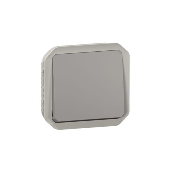 Bouton-poussoir Plexo gris, 10 A, 250 V, IP55, IK08, 40 mm – Legrand 069540L – lot de 10
