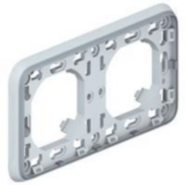 Plaque de finition Plexo IP55 IP 55, 2 postes, coloris gris, IK07, en thermoplastique – Legrand 069683