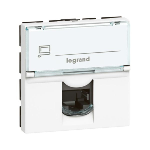 Prise RJ45 Mosaic 2 Modules, Cat 6, FTP, blanc, IP20 – Legrand 076565 – lot de 10