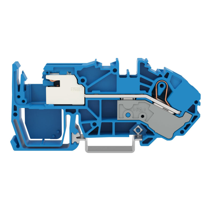 N-bornier sectionnable 1 conducteur, 16 mm², raccordement Push-in CAGE CLAMP®, bleu – WAGO 2016-7714 – lot de 20
