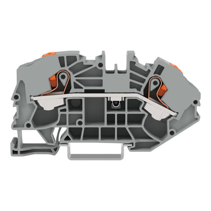 Alimentation borniers pour distribution boîtes 2 conducteurs, 16 mm², avec bouton-poussoir, gris – WAGO 2216-7601 – lot de 20