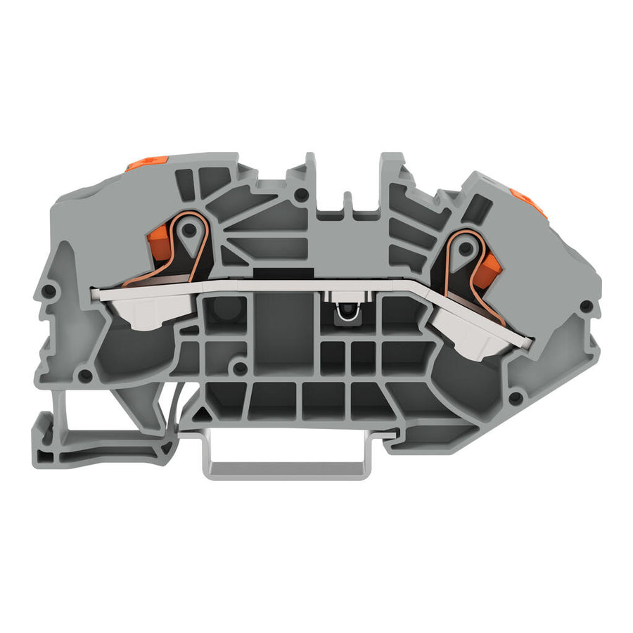 Alimentation borniers pour distribution boîtes 2 conducteurs, 16 mm², avec bouton-poussoir, gris – WAGO 2216-7601 – lot de 20