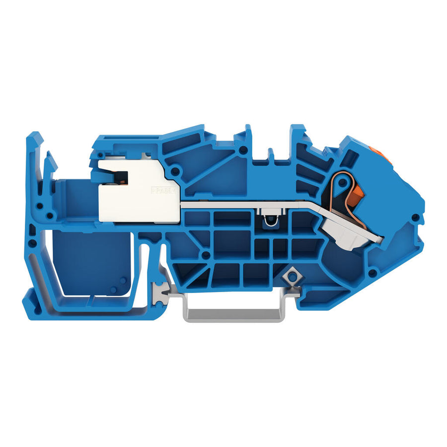 N-bornier sectionnable 1 conducteur, 16 mm², avec bouton-poussoir, bleu – WAGO 2216-7714